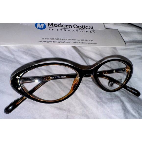 Modern Optical Anne Cat Eye Glasses Tortoise Brown 50-17-140 Retro Frame NWOB - Picture 3 of 6
